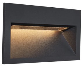 Aplique de Parede Embutido Moderno Preto 16cm incl. LED IP65 - Mert Moderno