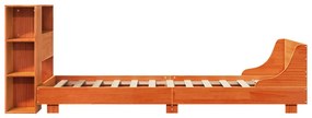 Cama sem colchão 75x190 cm madeira de pinho maciça castanho-mel