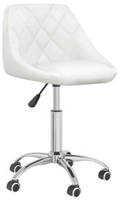vidaXL Cadeira de jantar giratória couro artificial branco