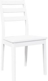 Cadeiras de jantar 2 pcs madeira de seringueira maciça branco