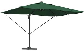 Guarda-Sol Cantilever Roma da com LEDs Verde 352 x 251 x 265 cm em Alu