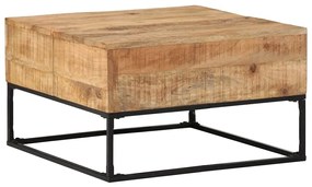 Mesa de centro 68x68x41 cm madeira de mangueira áspera