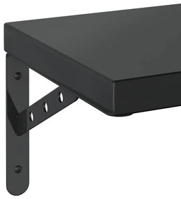 Prateleiras de parede 2 pcs 50x23,5 cm aço inoxidável prateado