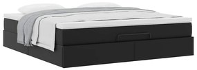 Estrutura de cama otomana com colchão 160x200 cm preta