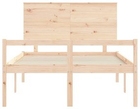 Cama para idosos com cabeceira 140x200 cm madeira maciça