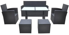 Conjunto de Refeição de Exterior Tyr - 1 Sofá, 2 Poltronas, 2 Bancos e