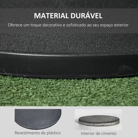 Base Redonda para Chapéu de Sol (NÃO INCLUIDO), 25 kg Suporte de Cimento para Postes Ø33 mm Ø38 mm, Ø48 mm Preto