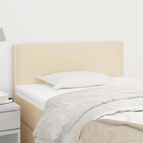 345889 vidaXL Cabeceira de cama tecido 90x5x78/88 cm creme