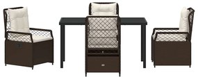 Conjunto de Jantar de Jardim 5 Peças em Rattan Sintético Castanho