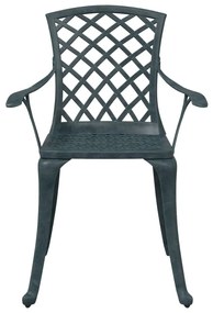 Cadeiras de jardim 2 pcs alumínio fundido verde