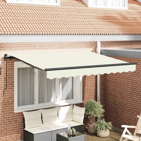 vidaXL Toldo Retrátil Manual Creme 300 x 200 cm tecido