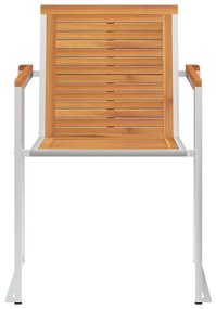 Cadeiras de jardim 8 pcs c/ almofadões madeira de acácia maciça