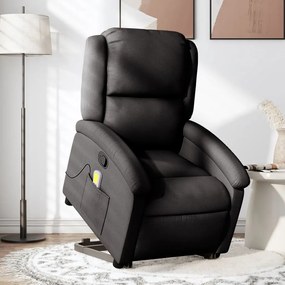 vidaXL Poltrona de massagens reclinável elevatória tecido preto