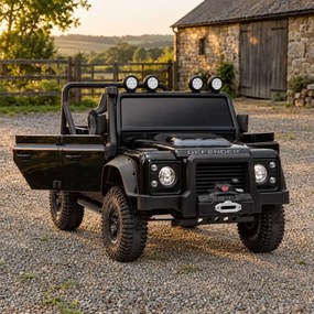 Jipe elétrico para crianças Land Rover Defender 110 SVX 12V, 4X4, luzes LED, bateria de lítio, licença ORIGINAL Preto