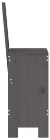 Cadeiras de bar 2 pcs 40x42x120 cm pinho maciço cinzento