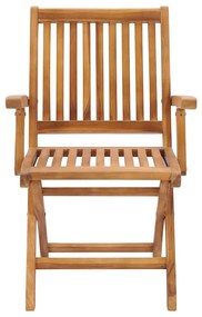 Cadeiras de jardim dobráveis c/ almofadões 6 pcs teca maciça