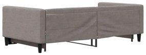 Sofá-cama com gavetão 100x200 cm tecido cinzento-acastanhado