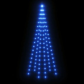 Árvore de Natal mastro de bandeira 108 LEDs 180cm azul