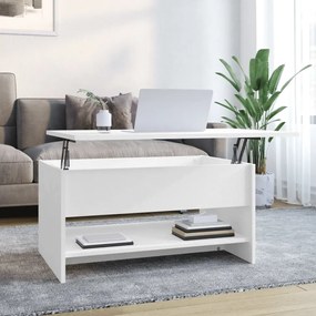 vidaXL Mesa de centro 80x50x40 cm derivados de madeira branco