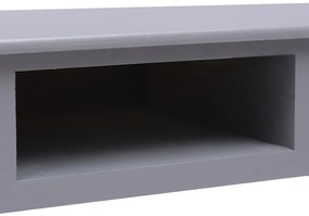 Secretária 108x45x76 cm madeira de paulownia maciça cinzento