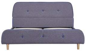Estrutura de cama 140x200 cm tecido cinzento-claro