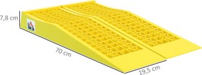 Conjunto de 2 rampas para automóveis e veículos comerciais – rampa de carga, dimensões: 70 x 19,5 x 7,8 cm, PP amarelo