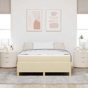 Cama Box Outros Creme e Branco 160 x 200 cm tecido