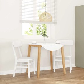 vidaXL Cadeiras de jantar 2 pcs madeira de seringueira maciça branco