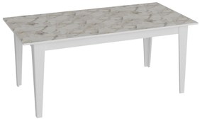 Mesa de jantar SIENA, bilaminado mármore branco 180 x 90 cms