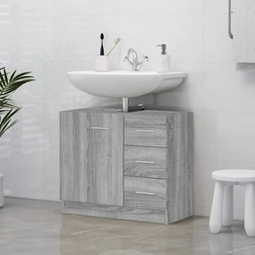 815631 vidaXL Móvel p/ lavatório 63x30x54 cm derivados madeira cinza sonoma