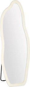 Espelho de Corpo Inteiro 160x60 cm de Pé ou Parede com Moldura Arqueada Aveludada Creme