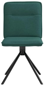 Cadeiras de jantar 6 pcs tecido verde-escuro