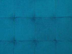 Tamborete com arrumação em veludo azul turquesa 72 x 42 cm MICHIGAN Beliani