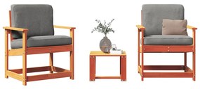vidaXL 3 pcs conjunto lounge de jardim pinho maciço castanho-mel