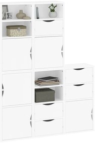 Móveis de apoio 5 pcs ODDA pinho de madeira maciça branco