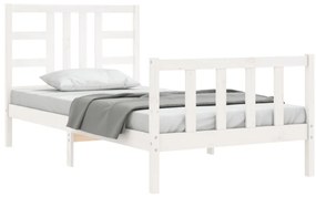 Cama sem colchão 100x200 cm madeira de pinho maciça branco