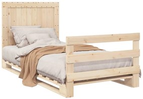 Estrutura de cama com cabeceira 100x200cm pinho maciço