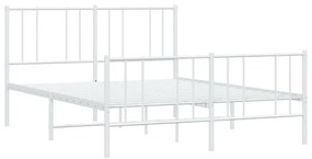 Estrutura de cama com cabeceira e pés 160x200 cm metal branco