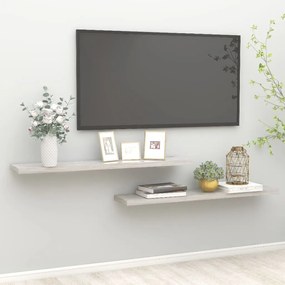 Prateleiras de parede 2 pcs 120x23,5x3,8cm MDF cinzento-cimento