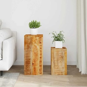Suportes para plantas 2 pcs madeira de mangueira maciça