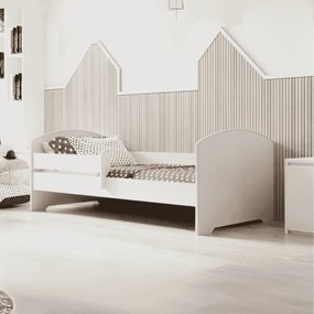 Cama infantil Luk 160x80 branca com grade - colchão e estrado incluido