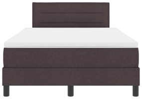Cama Box com Colchão &amp; LED Castanho Escuro 120x190 cm de Tecido