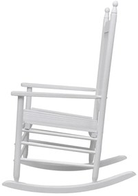 Cadeira de baloiço com assento curvo madeira branco