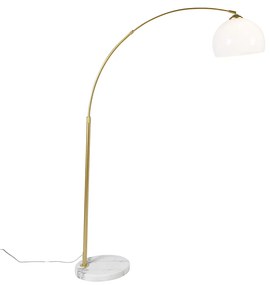 LED Candeeiro de Arco Inteligente Latão com Abaajur Branco incl. Wifi A60 - Arc Basic Moderno