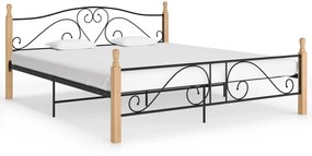 vidaXL Estrutura de cama 180x200 cm metal preto