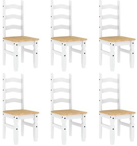 7 pcs conjunto de jantar Panama madeira pinho maciça branco