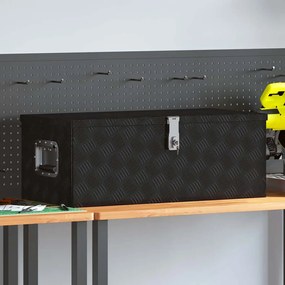 vidaXL Caixa de arrumação 80x39x30 cm alumínio preto