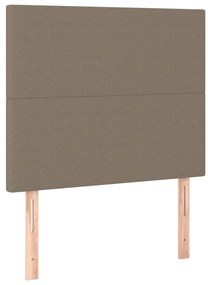 Cama com molas/colchão 90x200 cm tecido castanho-acinzentado