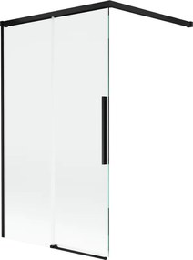 Mexen Rox painel de banho de 2 folhas deslizante 100 x 150 cm, transparente, preto - 8C9-100-003-70-00