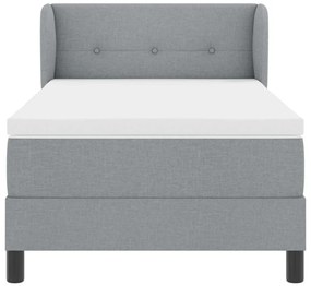 Cama Box com Colchão vidaXL Cinza Claro 90x190 cm Tecido